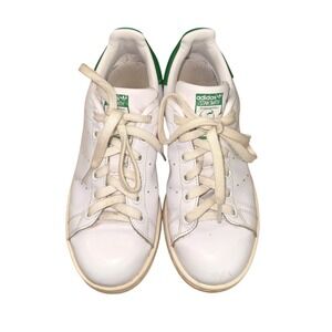 Adidas Stan Smith Sneakers Womens 6 Pre-Owned Shoes White Green Leather B24105